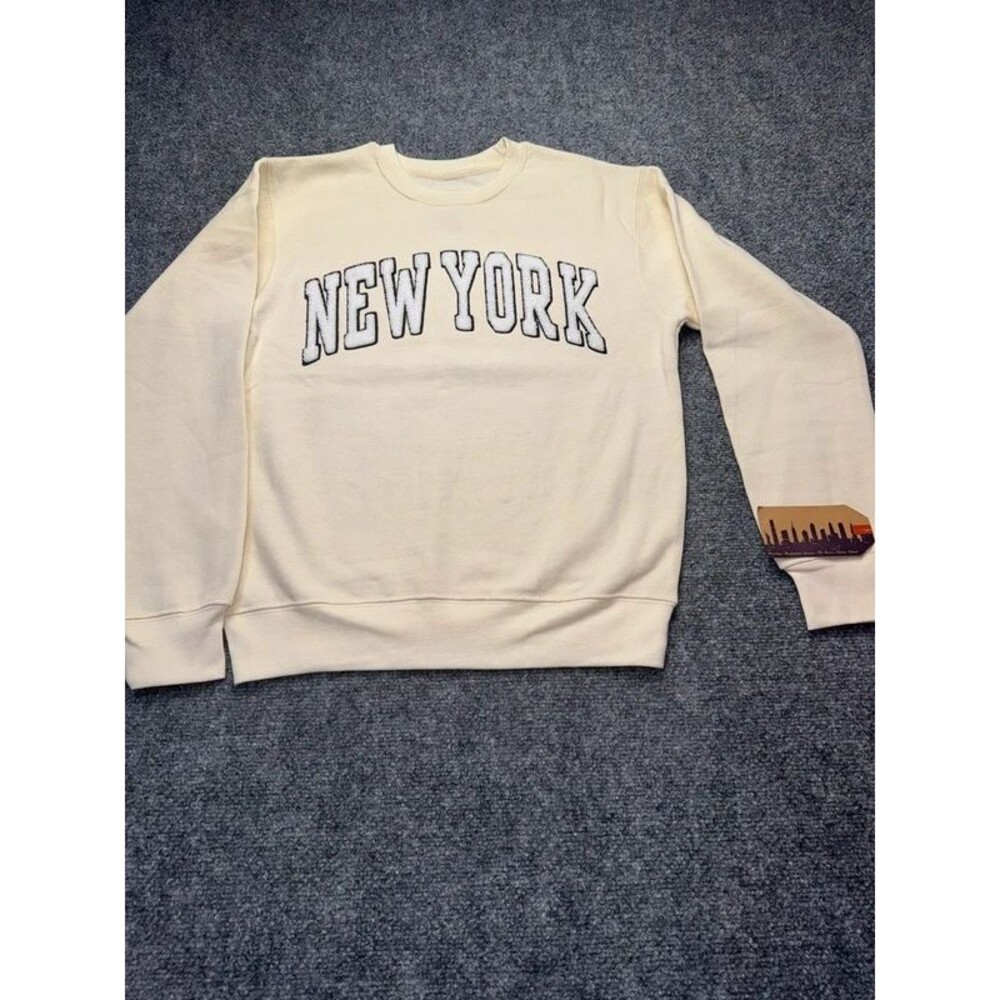 Crewneck Sweatshirt Unisex Small Cream